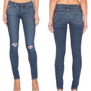 PAIGE Darkwash Distressed Denim Verdugo Ankle Size 32